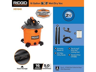 RIDGID 16-Gal NXT Wet/Dry Shop Vac