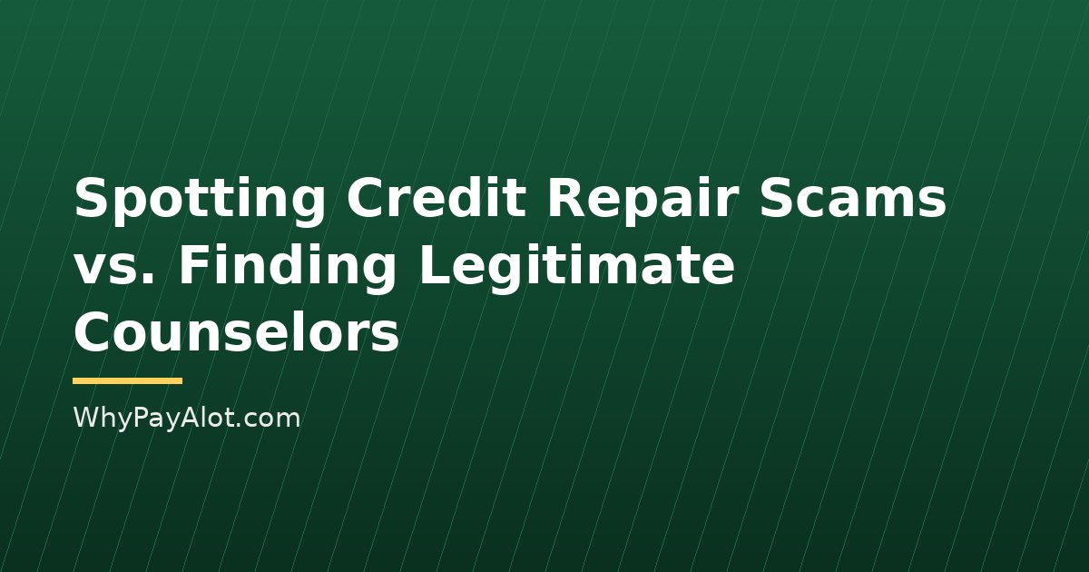Spotting Credit Repair Scams vs. Finding Legitimate Counselors