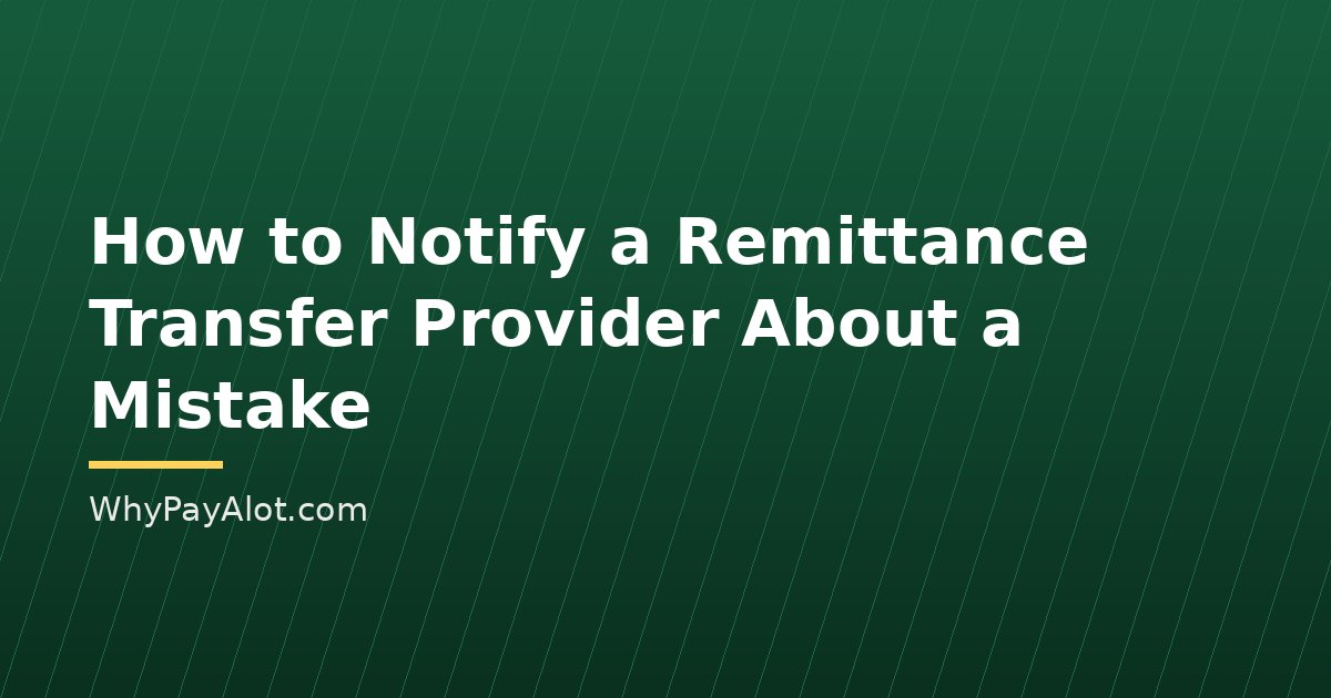 How to Notify a Remittance Transfer Provider About a Mistake