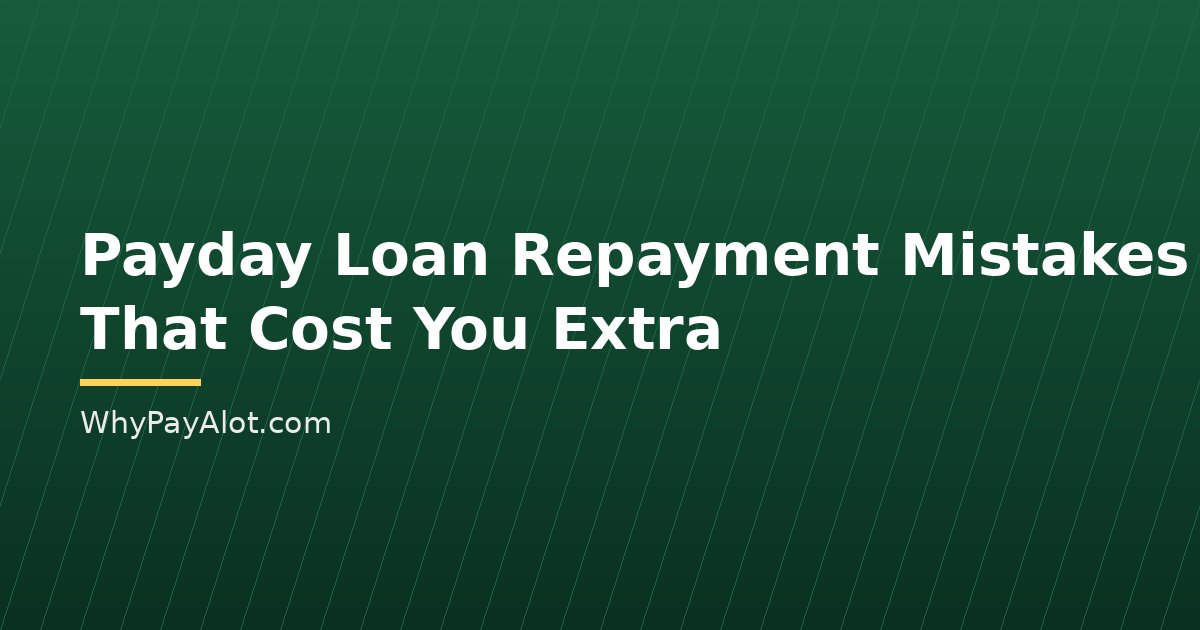 Payday Loan Repayment Mistakes That Cost You Extra