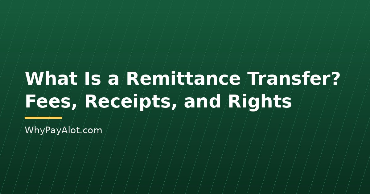 What Is a Remittance Transfer? Fees, Receipts, and Rights