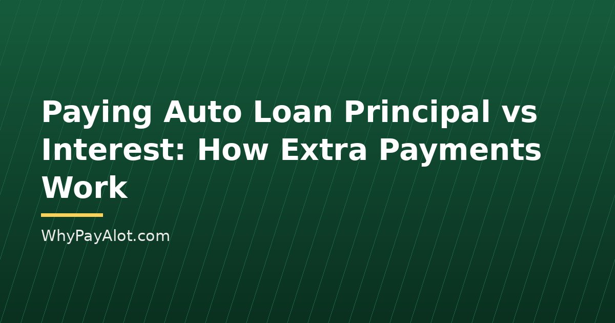 Paying Auto Loan Principal vs Interest: How Extra Payments Work