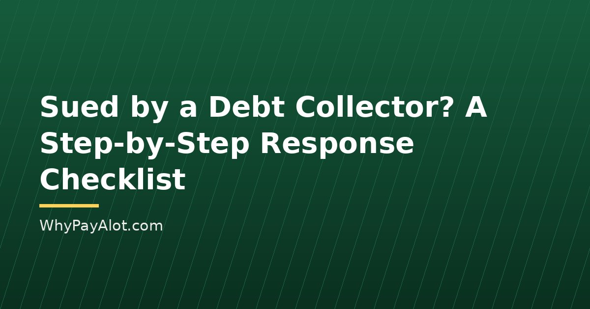 Sued by a Debt Collector? A Step-by-Step Response Checklist