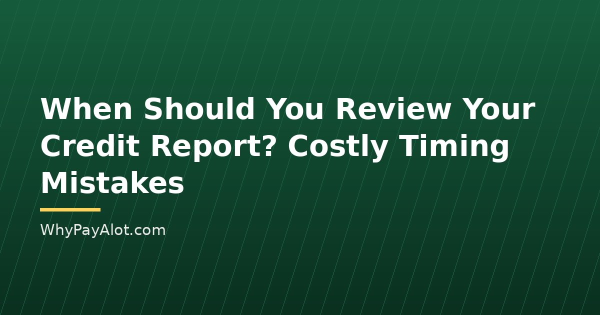 When Should You Review Your Credit Report? Costly Timing Mistakes
