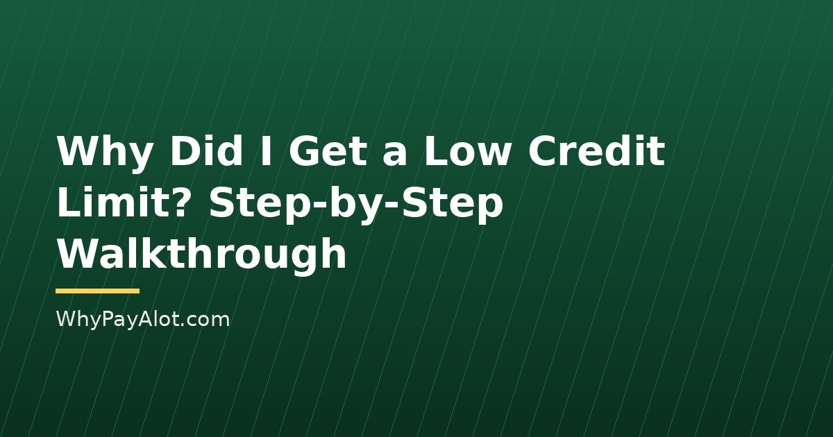Why Did I Get a Low Credit Limit? Step-by-Step Walkthrough