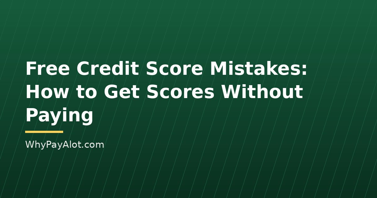 Free Credit Score Mistakes: How to Get Scores Without Paying