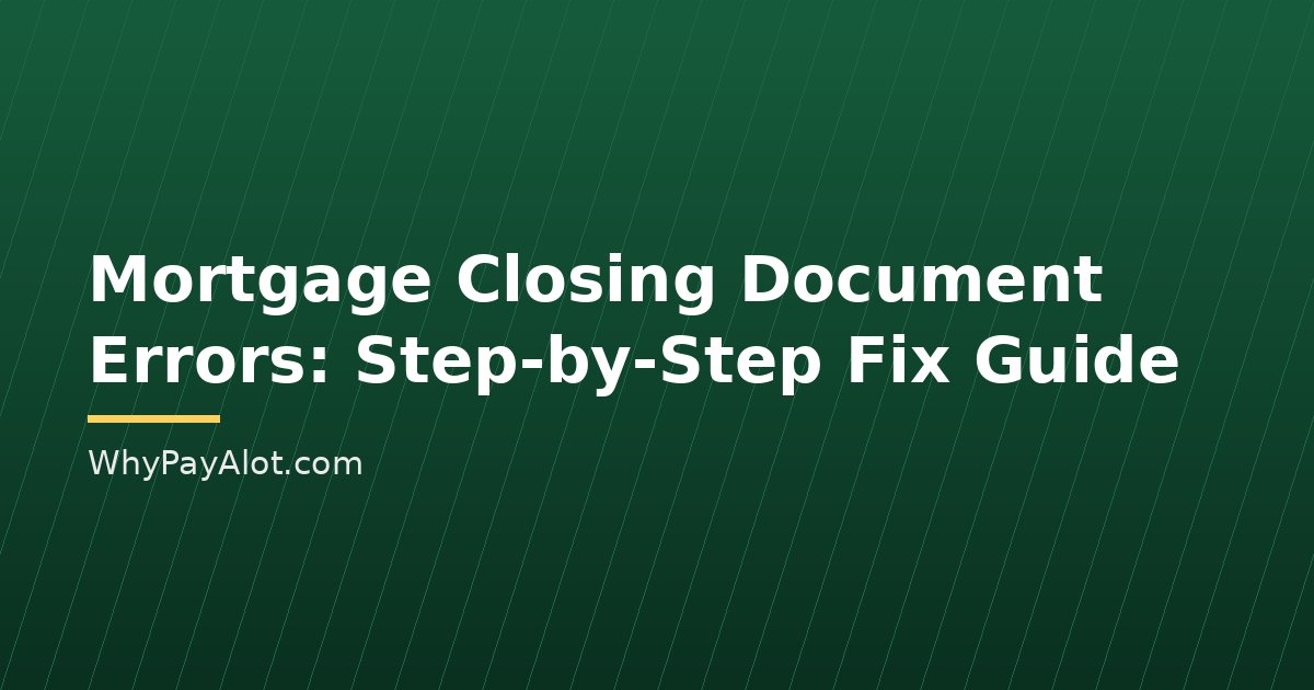 Mortgage Closing Document Errors: Step-by-Step Fix Guide